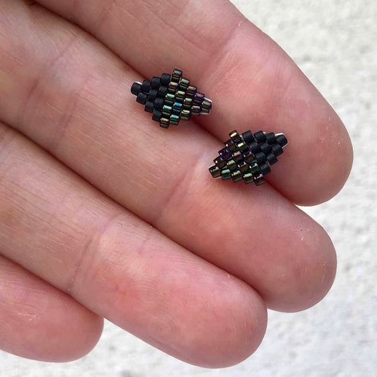 Tiny Studs Diamond Two Tone - Black and Metallic Black/Bronze